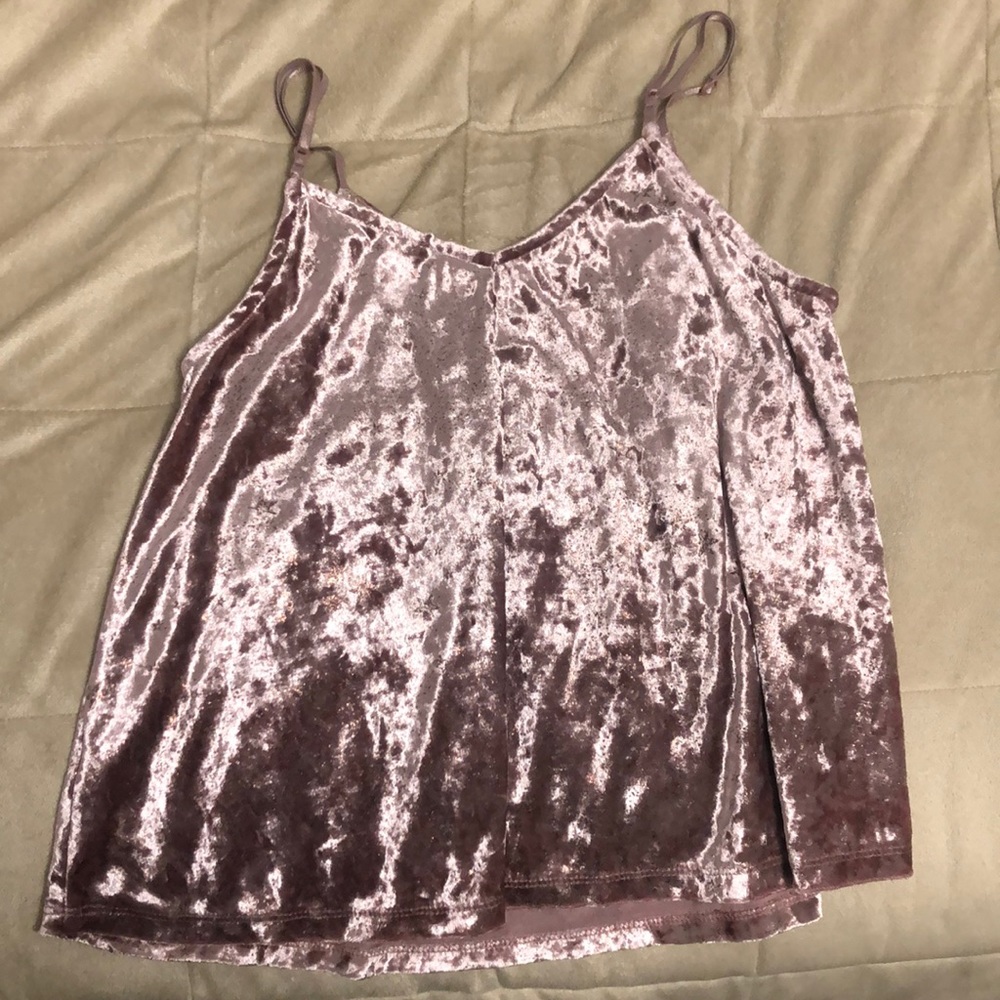 Rose gold velvet tank top